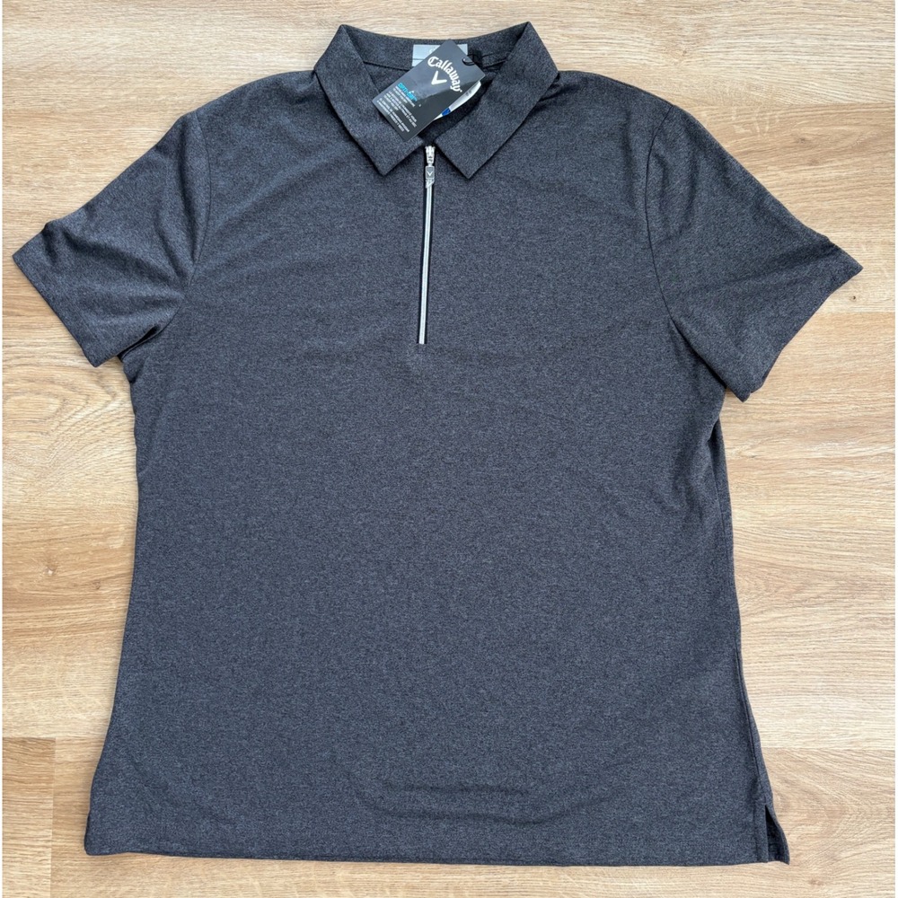 NWT Women's Callaway Opti-Dri 1/4 Zip Golf Polo - XL - Charcoal Heather XL - Picture 3 of 8